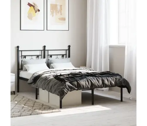 Metallist Voodiraam Peatsiga, Must, 120X190 Cm