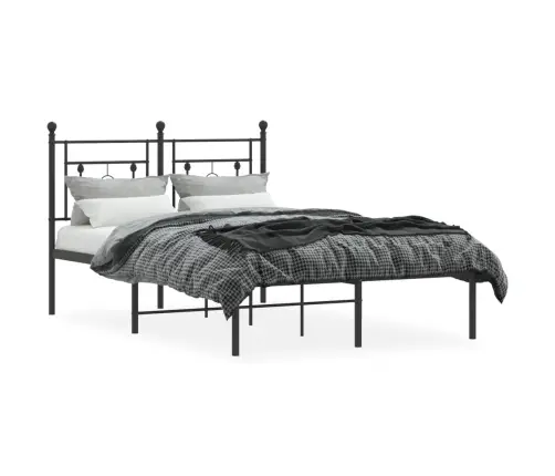 Metalinis Lovos Rėmas Su Galvūgaliu, Juodos Spalvos, 120X200Cm
