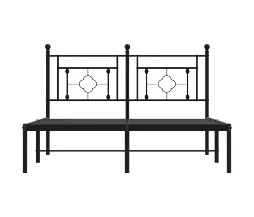 Metalinis Lovos Rėmas Su Galvūgaliu, Juodos Spalvos, 140X190Cm