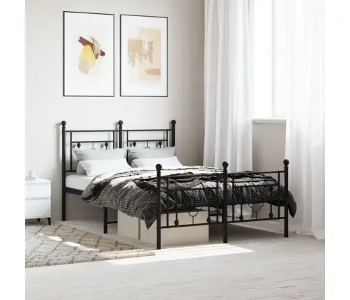 Lovos Rėmas Su Galvūgaliu/Kojūgaliu, Juodas, 120X200cm Metalas