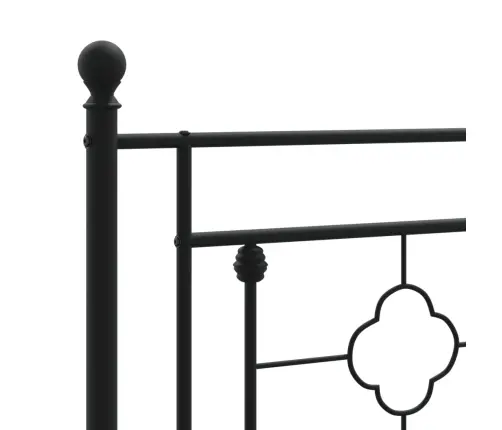 Metallist Voodiraam Peatsi Ja Jalutsiga, Must, 140X190 Cm