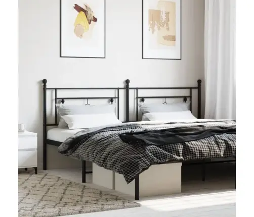 Gultas Galvgalis, Metāls, Melns, 200 Cm Vidaxl