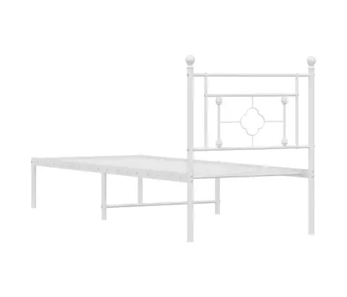 Metalinis Lovos Rėmas Su Galvūgaliu, Baltos Spalvos, 80X200Cm