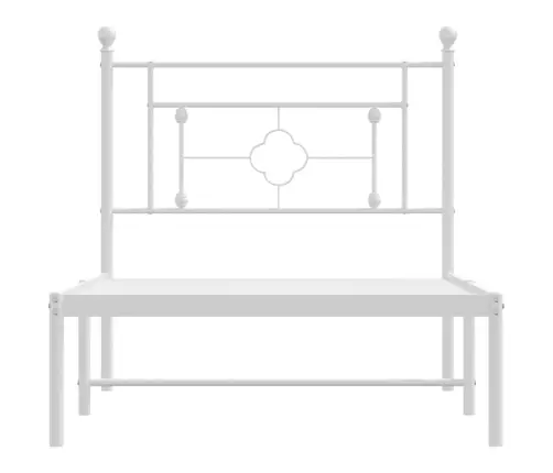 Metalinis Lovos Rėmas Su Galvūgaliu, Baltos Spalvos, 90X200Cm