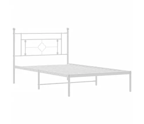 Metallist Voodiraam Peatsiga, Valge, 107X203 Cm