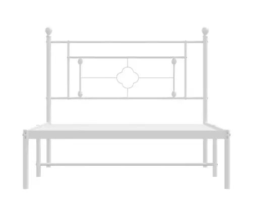 Metallist Voodiraam Peatsiga, Valge, 107X203 Cm