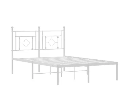 Metalinis Lovos Rėmas Su Galvūgaliu, Baltos Spalvos, 120X200Cm