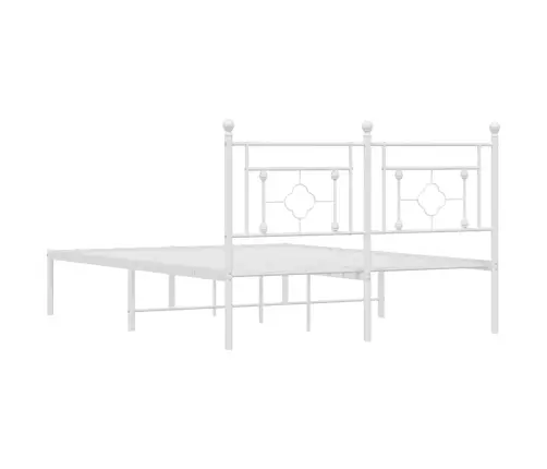 Metalinis Lovos Rėmas Su Galvūgaliu, Baltos Spalvos, 135X190Cm