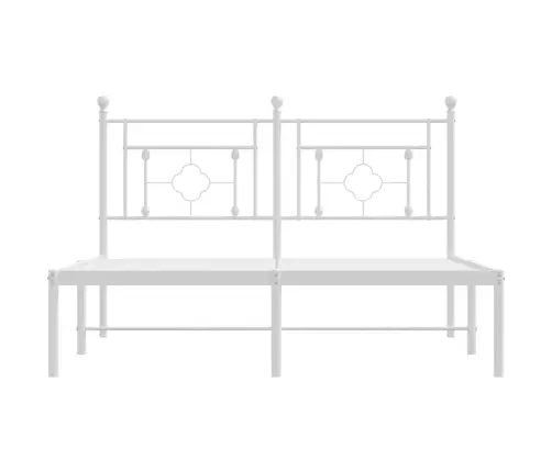 Gultas Rāmis Ar Galvgali, Balts Metāls, 140X190 Cm Vidaxl
