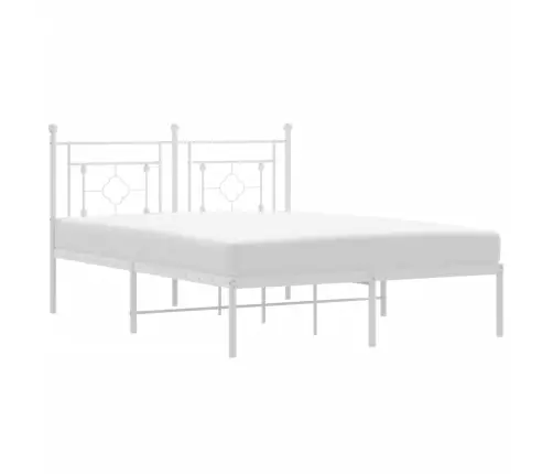 Metalinis Lovos Rėmas Su Galvūgaliu, Baltos Spalvos, 140X200Cm
