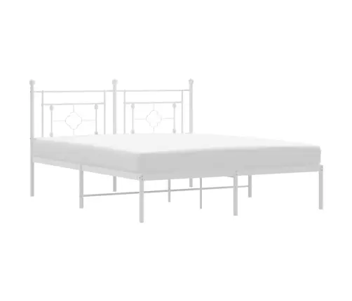 Metalinis Lovos Rėmas Su Galvūgaliu, Baltos Spalvos, 150X200Cm