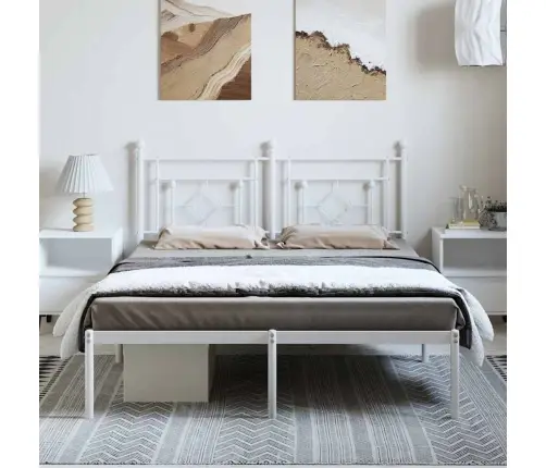 Metalinis Lovos Rėmas Su Galvūgaliu, Baltos Spalvos, 150X200Cm
