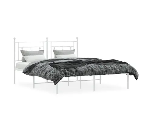 Metalinis Lovos Rėmas Su Galvūgaliu, Baltos Spalvos, 160X200Cm