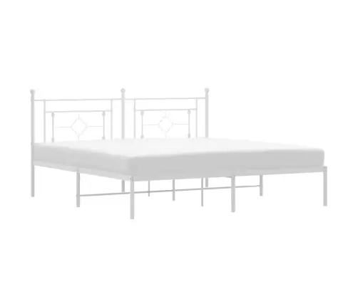 Metalinis Lovos Rėmas Su Galvūgaliu, Baltos Spalvos, 183X213Cm