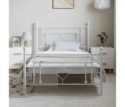 Lovos Rėmas Su Galvūgaliu/Kojūgaliu, Baltas, 100X200cm Metalas