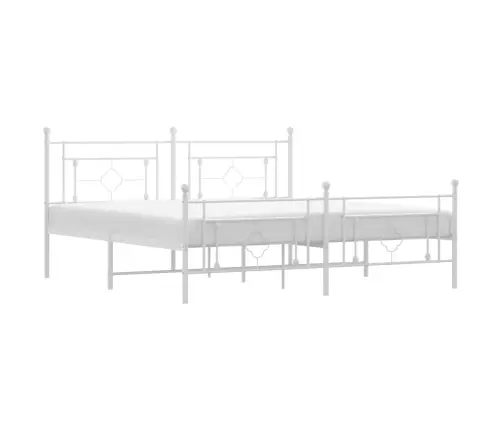 Gultas Rāmis Ar Galvgali Un Kājgali, Balts Metāls, 180X200 Cm Vidaxl