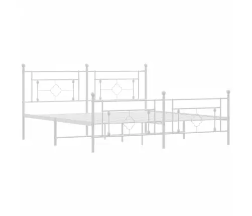 Lovos Rėmas Su Galvūgaliu/Kojūgaliu, Baltas, 183X213cm Metalas