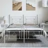 Gultas Rāmis Ar Galvgali Un Kājgali, Balts Metāls, 193X203 Cm Vidaxl