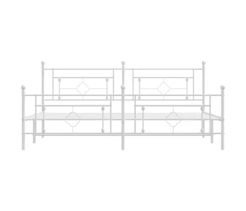 Gultas Rāmis Ar Galvgali Un Kājgali, Balts Metāls, 193X203 Cm Vidaxl