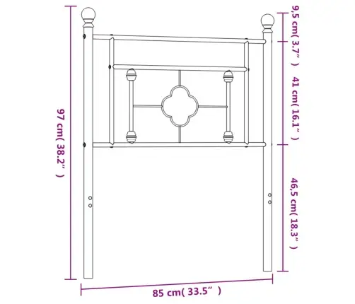 Gultas Galvgalis, Metāls, Balts, 80 Cm Vidaxl Gultas Galvgalis, Metāls, Balts, 80 Cm Vidaxl
