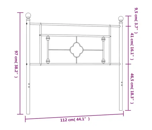 Metalinis Galvūgalis, Baltos Spalvos, 107Cm