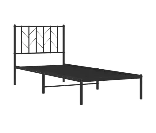 Metalinis Lovos Rėmas Su Galvūgaliu, Juodos Spalvos, 80X200Cm