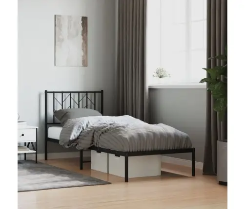 Metalinis Lovos Rėmas Su Galvūgaliu, Juodos Spalvos, 80X200Cm