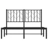 Gultas Rāmis Ar Galvgali, Melns Metāls, 120X190 Cm Vidaxl