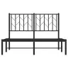 Metalinis Lovos Rėmas Su Galvūgaliu, Juodos Spalvos, 120X200Cm