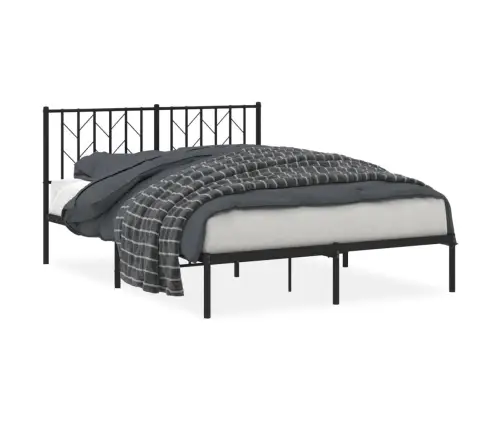 Metallist Voodiraam Peatsiga, Must, 140X190 Cm