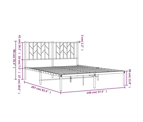 Gultas Rāmis Ar Galvgali, Melns Metāls, 140X200 Cm Vidaxl Gultas Rāmis Ar Galvgali, Melns Metāls, 140X200 Cm Vidaxl