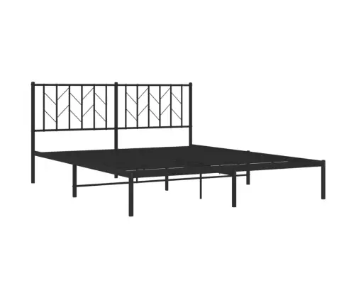 Gultas Rāmis Ar Galvgali, Melns Metāls, 160X200 Cm Vidaxl