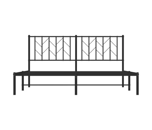 Gultas Rāmis Ar Galvgali, Melns Metāls, 160X200 Cm Vidaxl