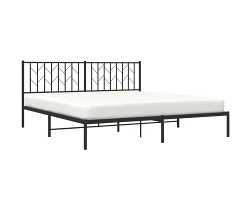 Gultas Rāmis Ar Galvgali, Melns Metāls, 180X200 Cm Vidaxl