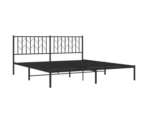 Gultas Rāmis Ar Galvgali, Melns Metāls, 180X200 Cm Vidaxl