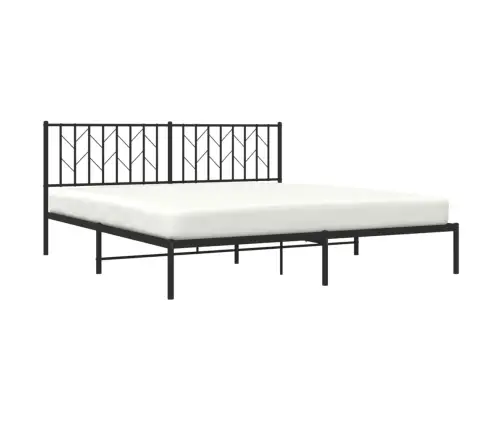 Gultas Rāmis Ar Galvgali, Melns Metāls, 183X213 Cm Vidaxl