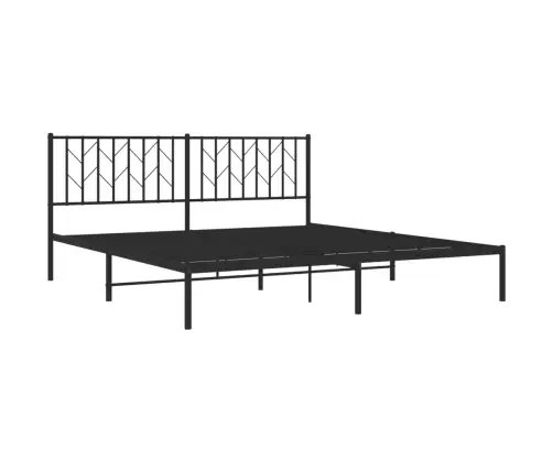 Gultas Rāmis Ar Galvgali, Melns Metāls, 183X213 Cm Vidaxl