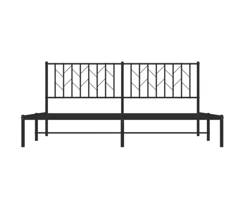 Gultas Rāmis Ar Galvgali, Melns Metāls, 183X213 Cm Vidaxl