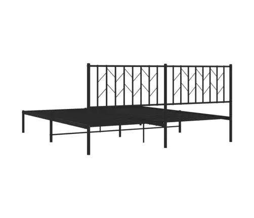 Gultas Rāmis Ar Galvgali, Melns Metāls, 183X213 Cm Vidaxl