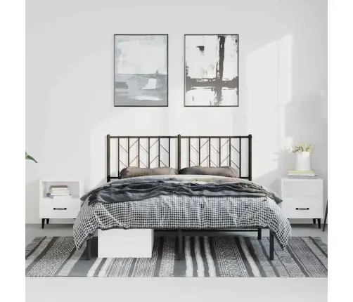 Metalinis Lovos Rėmas Su Galvūgaliu, Juodos Spalvos, 193X203Cm