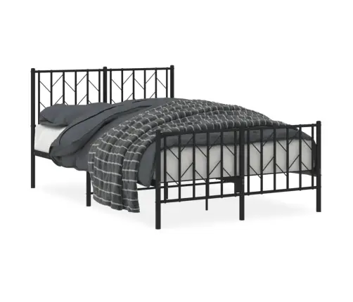 Gultas Rāmis Ar Galvgali Un Kājgali, Melns Metāls, 120X200 Cm Vidaxl Gultas Rāmis Ar Galvgali Un Kājgali, Melns Metāls, 120X200 Cm Vidaxl