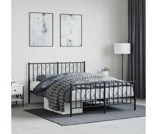 Lovos Rėmas Su Galvūgaliu/Kojūgaliu, Juodas, 135X190cm Metalas