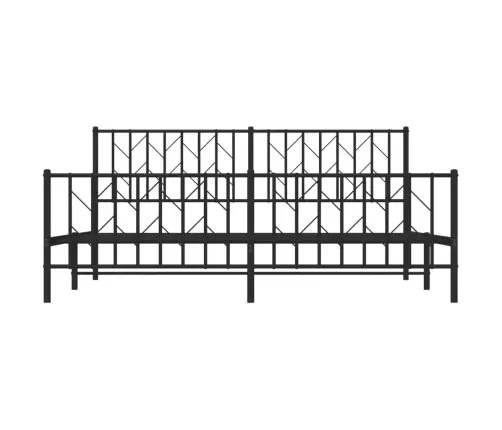 Metāla Gultas Rāmis Bez Matrača, Ar Kājgali, Melns, 180X200 Cm Vidaxl