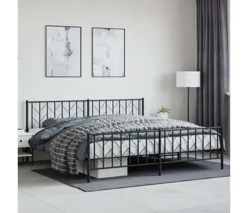 Lovos Rėmas Su Galvūgaliu/Kojūgaliu, Juodas, 200X200cm Metalas