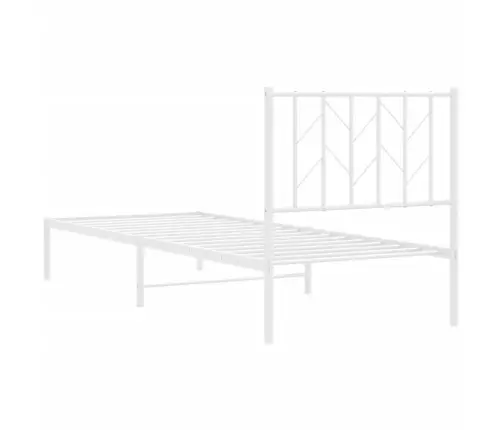 Metalinis Lovos Rėmas Su Galvūgaliu, Baltos Spalvos, 80X200Cm