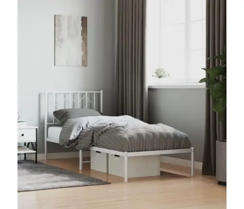 Metalinis Lovos Rėmas Su Galvūgaliu, Baltos Spalvos, 80X200Cm