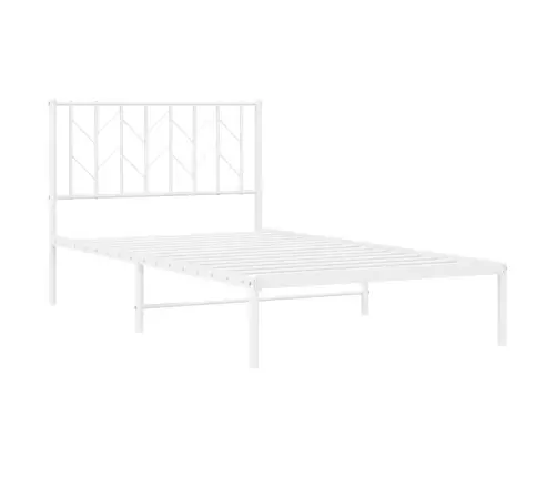 Metalinis Lovos Rėmas Su Galvūgaliu, Baltos Spalvos, 100X190Cm
