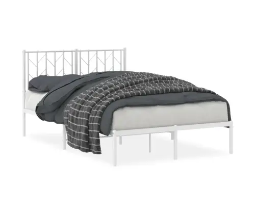 Metallist Voodiraam Peatsiga, Valge, 120 X 200 Cm