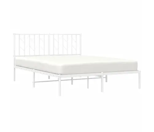 Metallist Voodiraam Peatsiga, Valge, 135X190 Cm