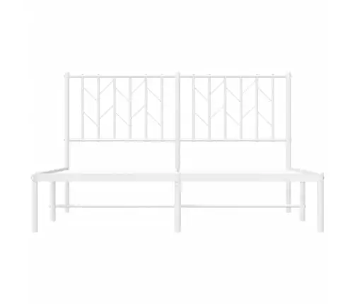 Metallist Voodiraam Peatsiga, Valge, 135X190 Cm